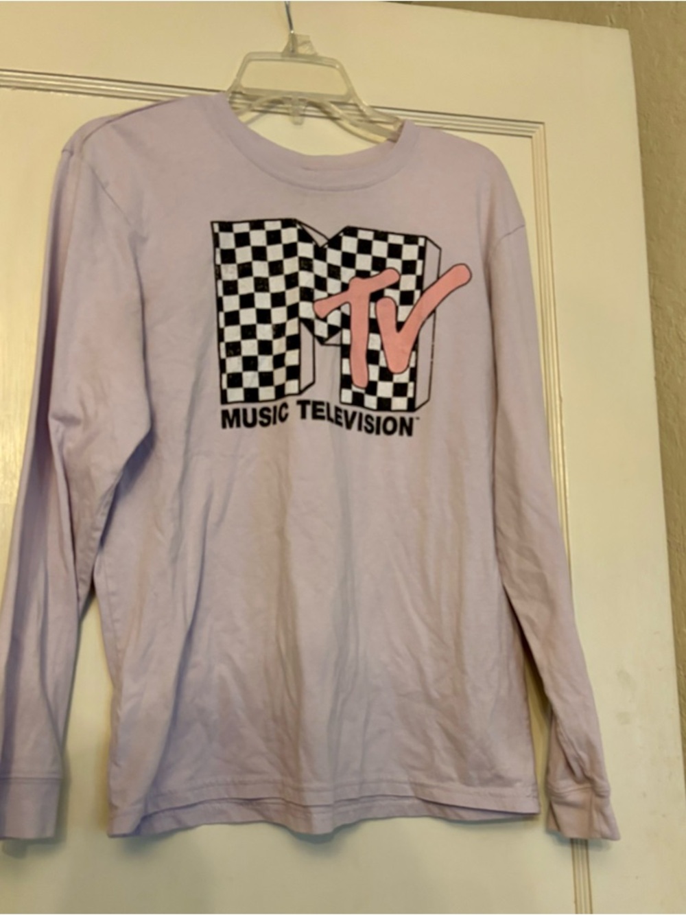 MTV Lavender Long Sleeve Tee with Black Logo
